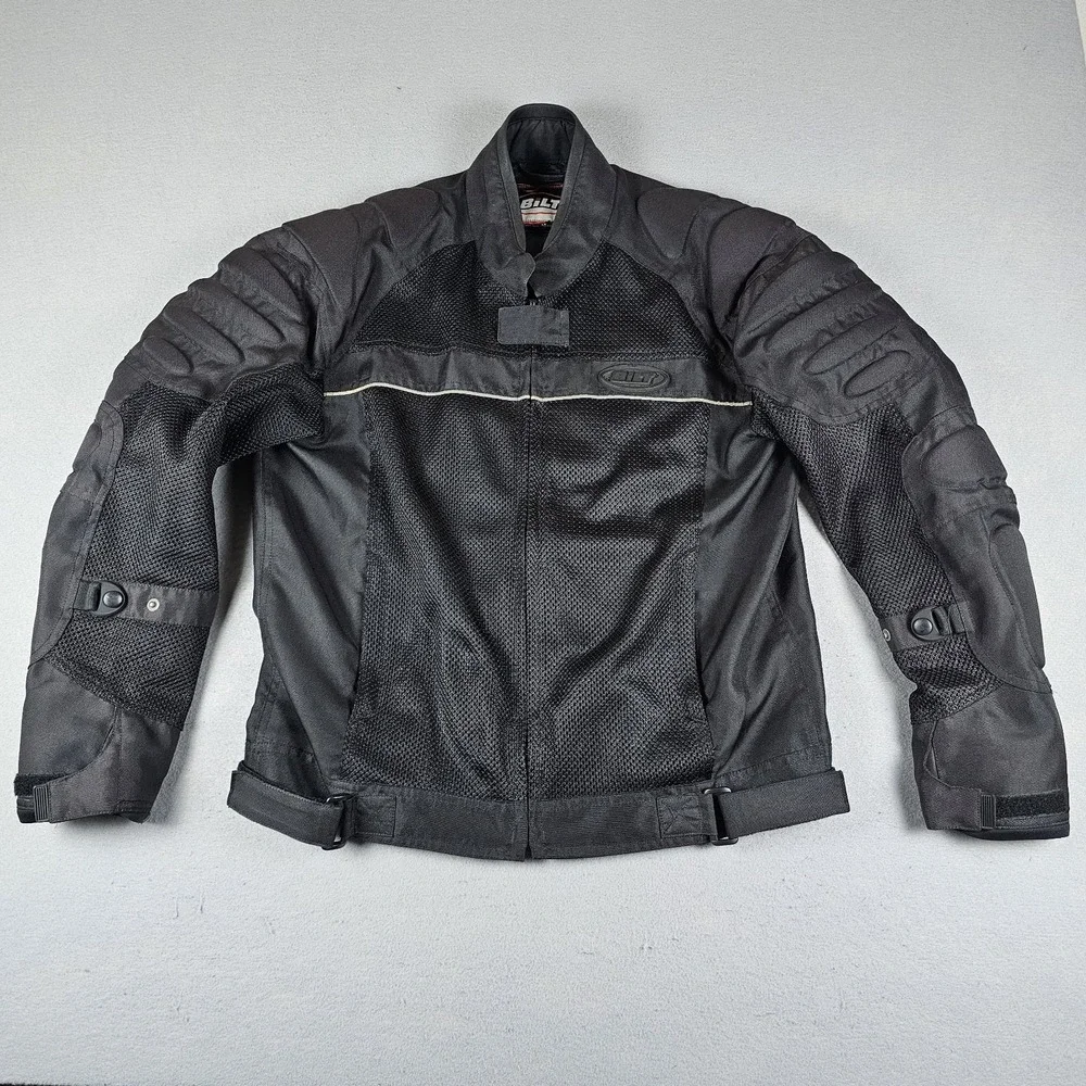 BILT Motorcycle Jacket Mens Medium Black BLM 3 Armored Mesh Textile Padded Moto
